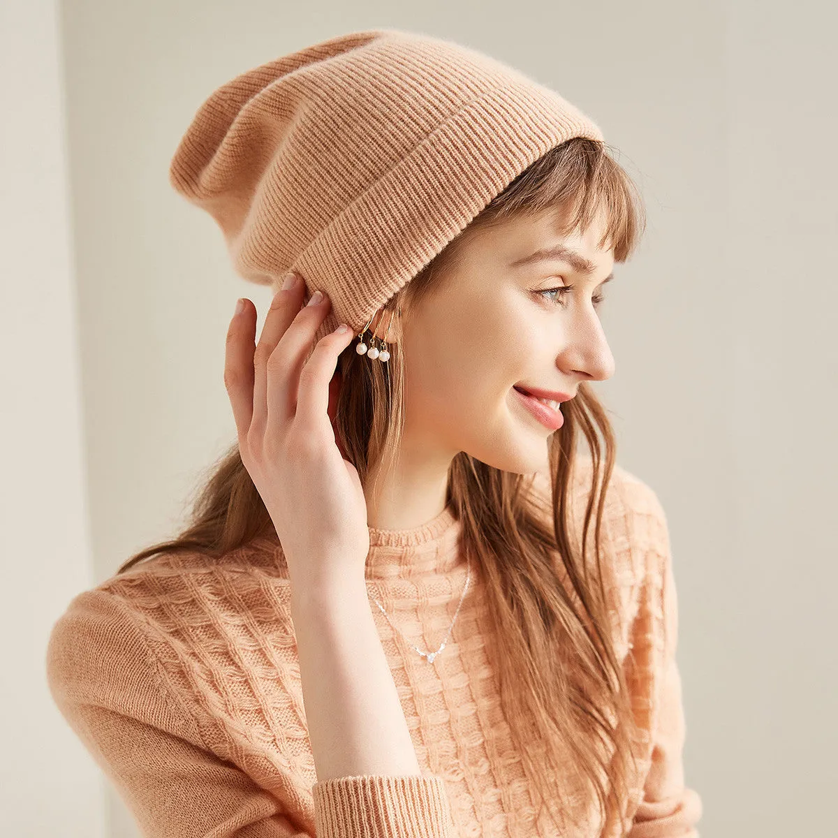 100% Cashmere Cozy Cactus Beanie