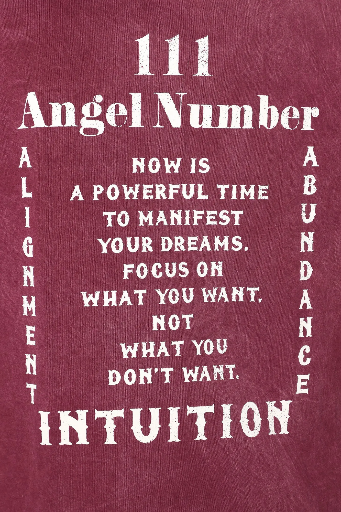 111 Angel Number Tunic Top - Burgundy