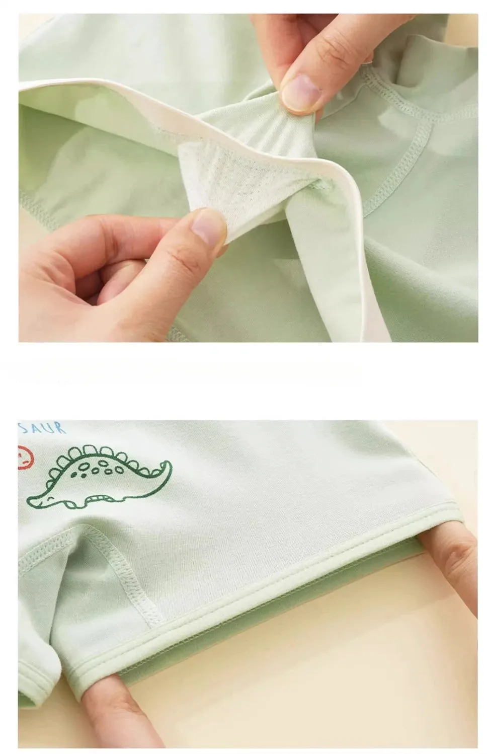 4PCS Kid Cotton Antibacterial Panties Boy Thin Soft Breathable Knickers 3 y Young Children Underwears Baby Dinosaur Print Briefs