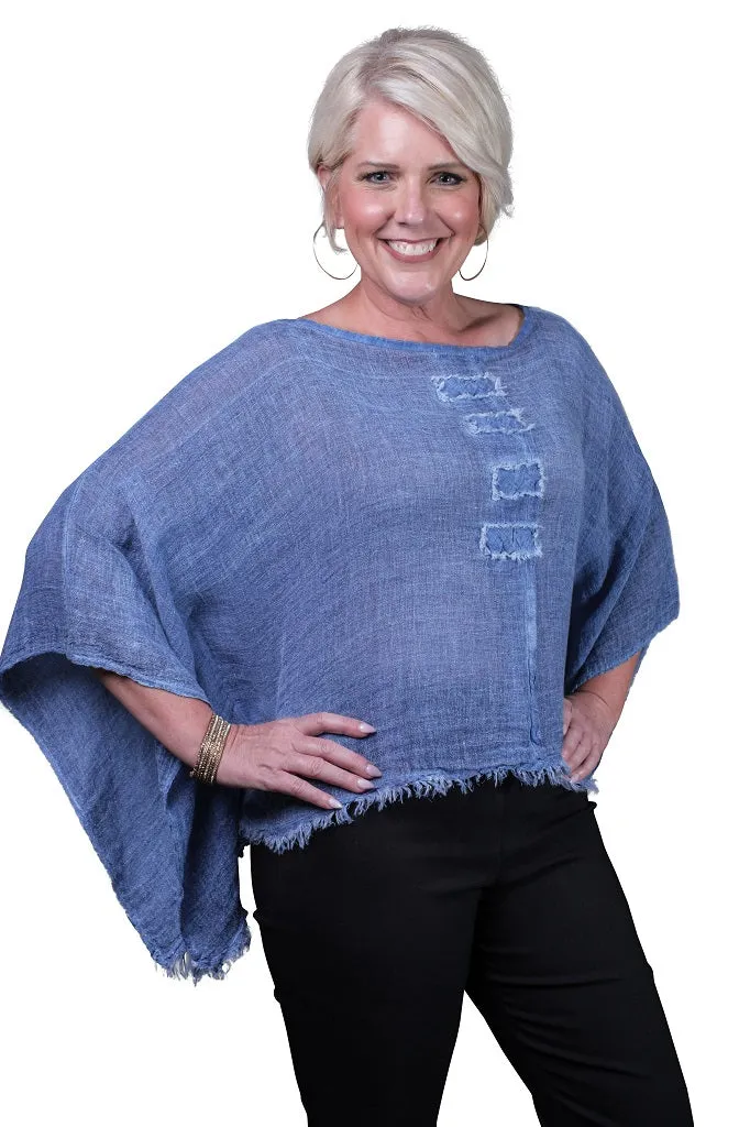 Aiyana Crinkle Linen Patch Top (BQ135)