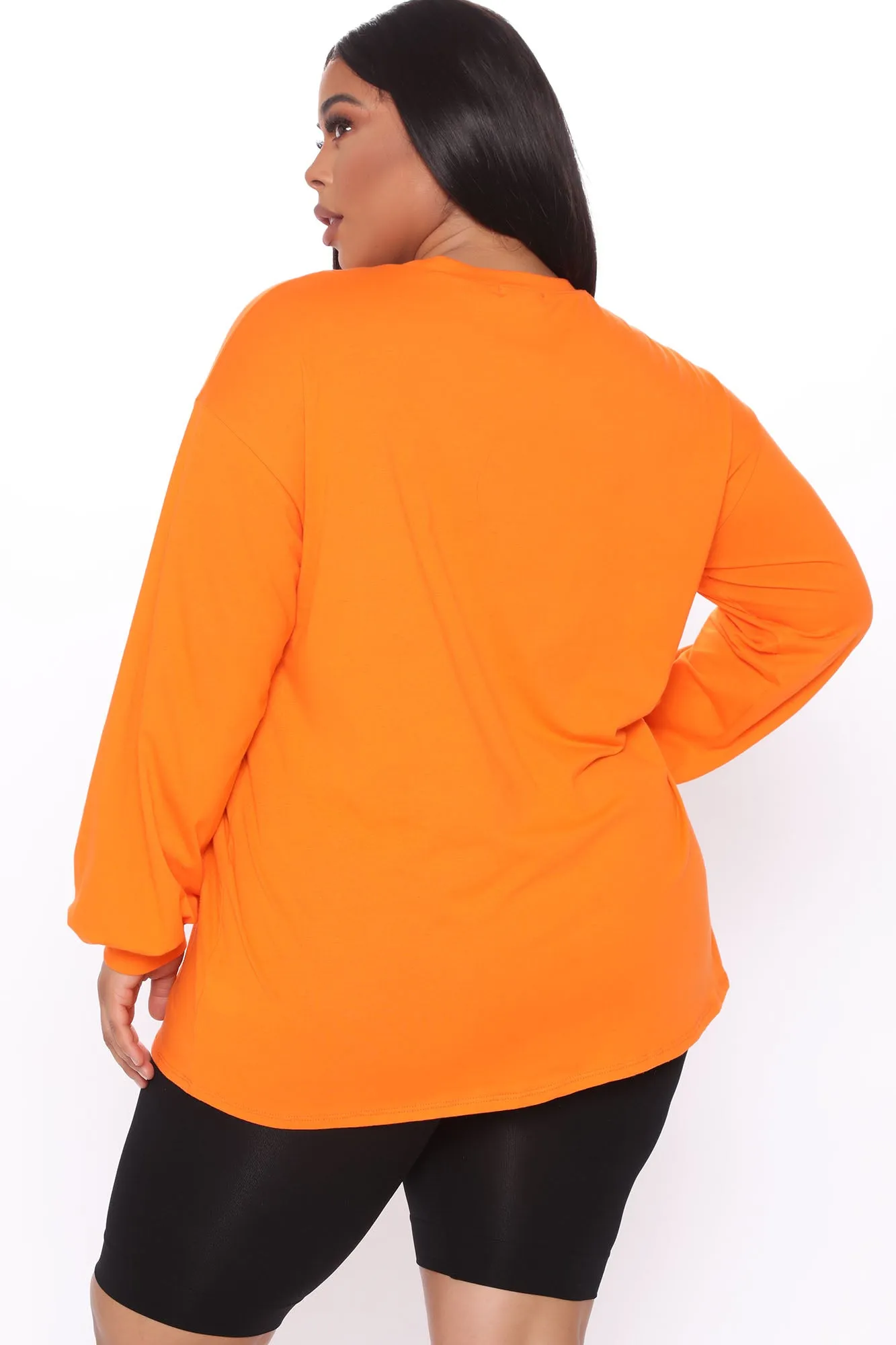 Always Hustling LS Tunic Top - Orange