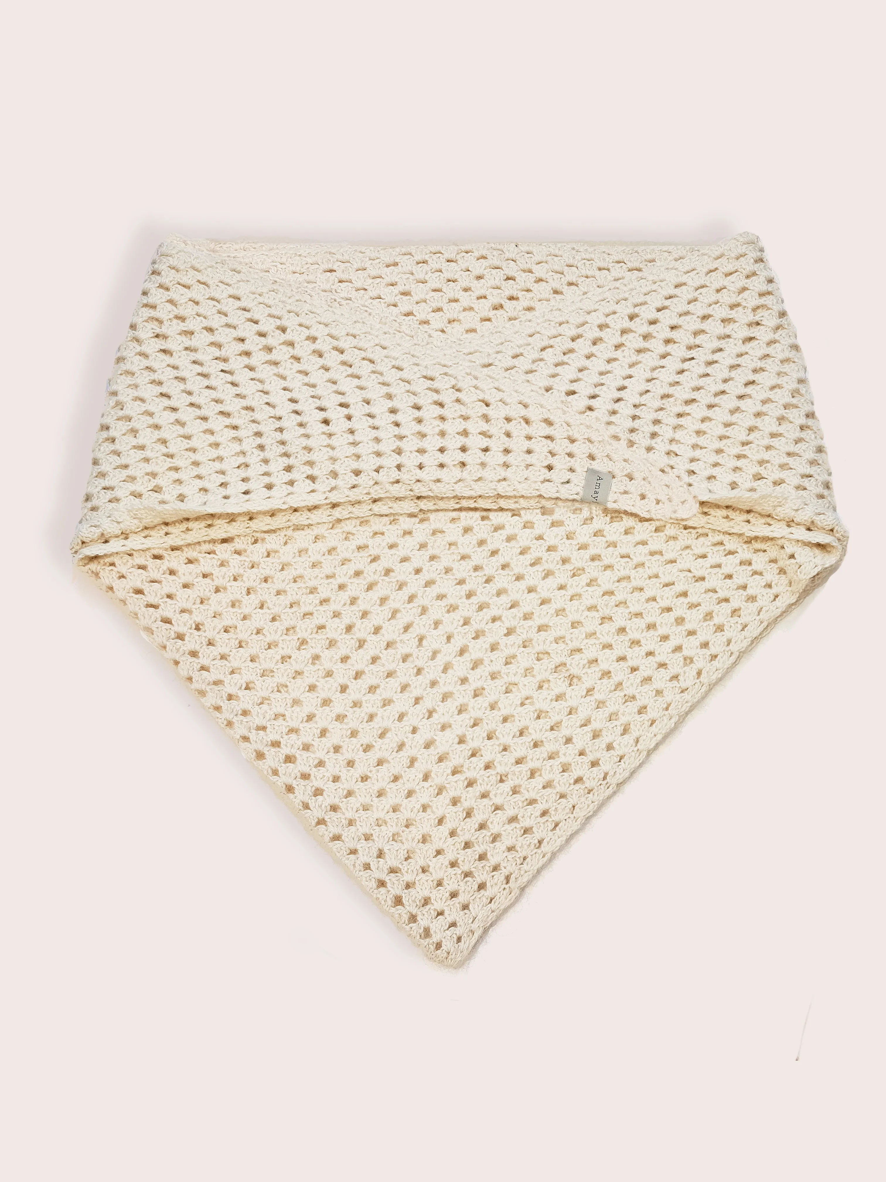 Amayi Alpaca - Crochet Wrap Scarf Cream