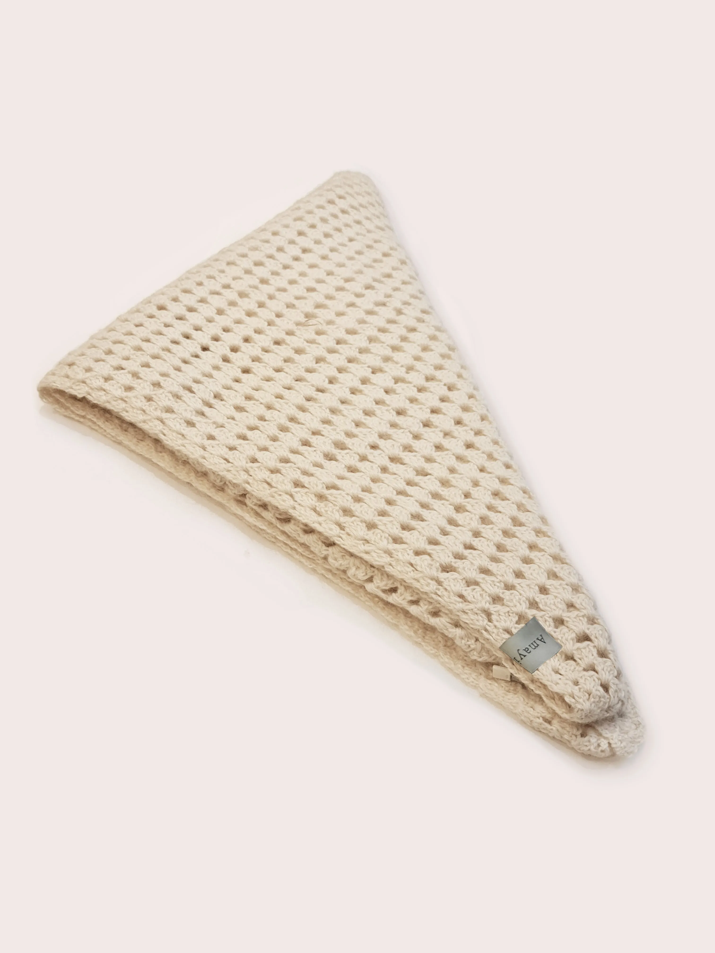 Amayi Alpaca - Crochet Wrap Scarf Cream