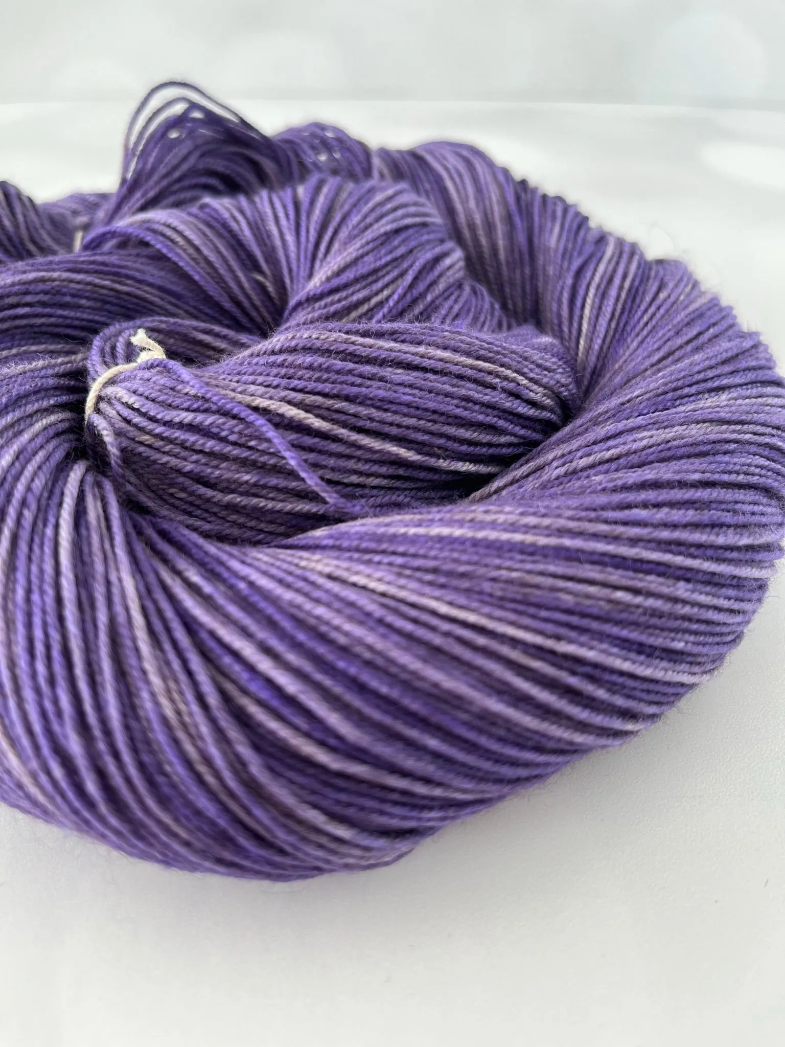 Amethysts in the Abyss, Treasured Yak Toes Sock Yarn, lilac purple violet yarn