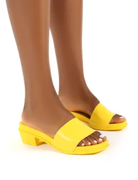 Amina Yellow Slip on Low Heel Sandal