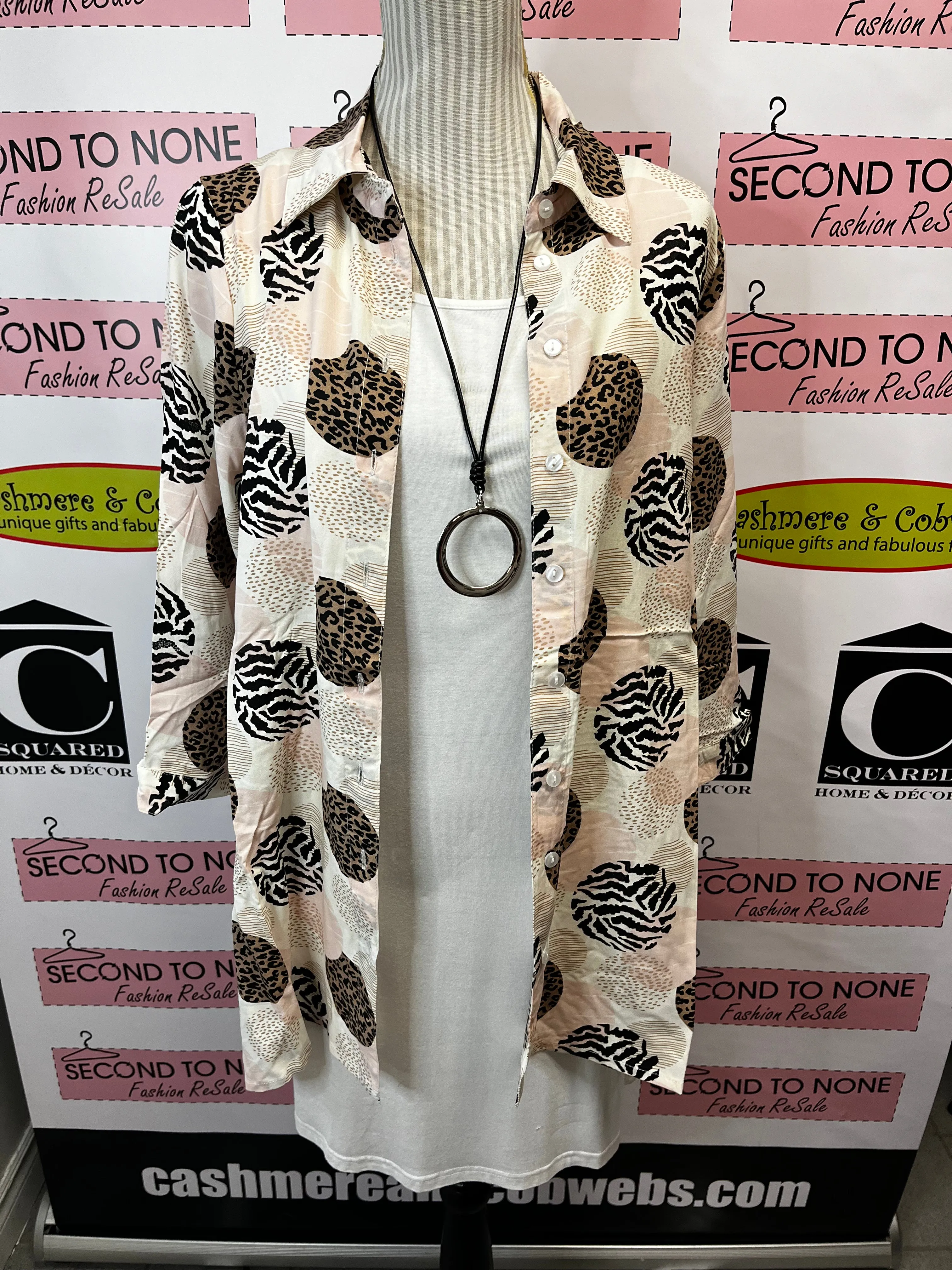 Animal Print Polka-Dot Button-Front Tunic (Only 1 M Left!)