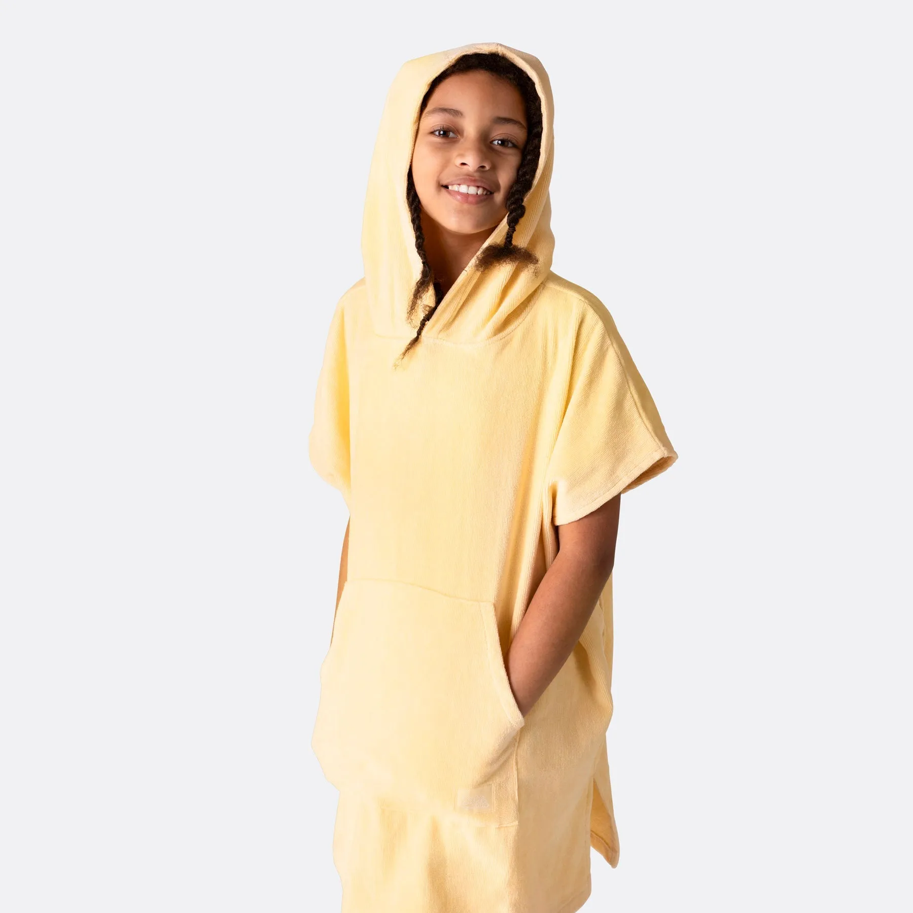 Aprikosenfarbener Badeponcho Kinder