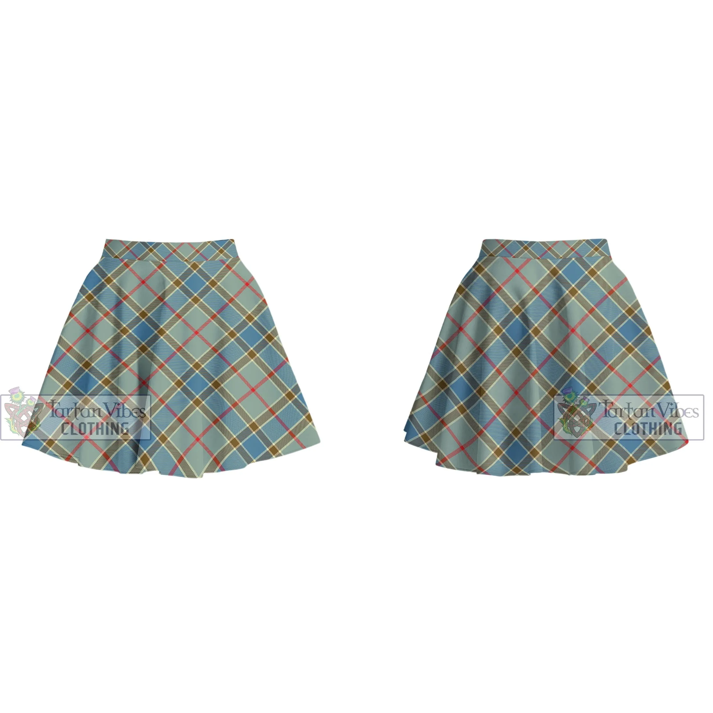 Balfour Blue Tartan Women's Plated Mini Skirt