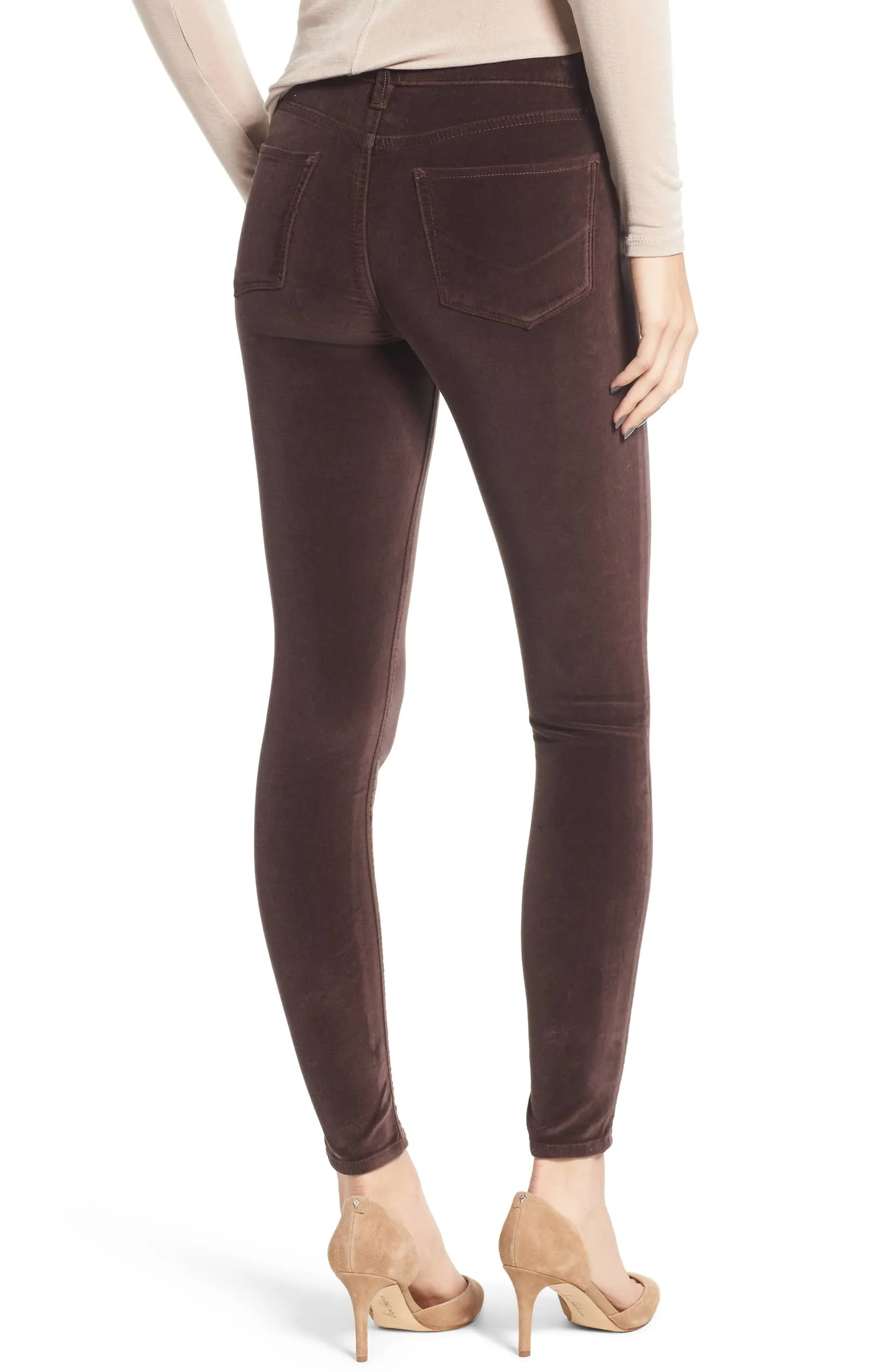 Barbara High Rise Skinny Jeans - Antler Velvet