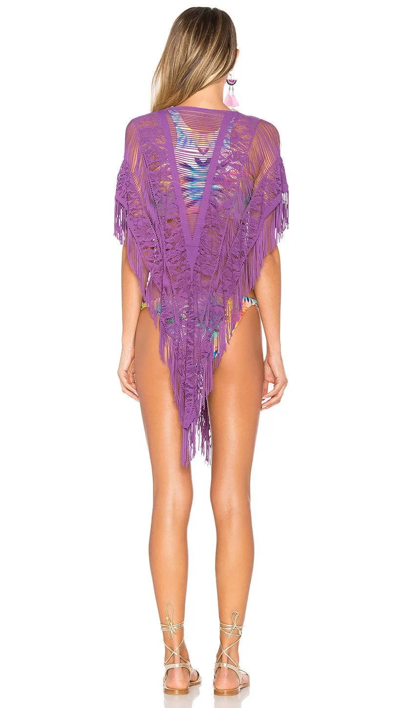 Beach Bunny Swimwear Indian Summer Poncho in Sapphire