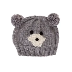 Bear Face Beanie Grey