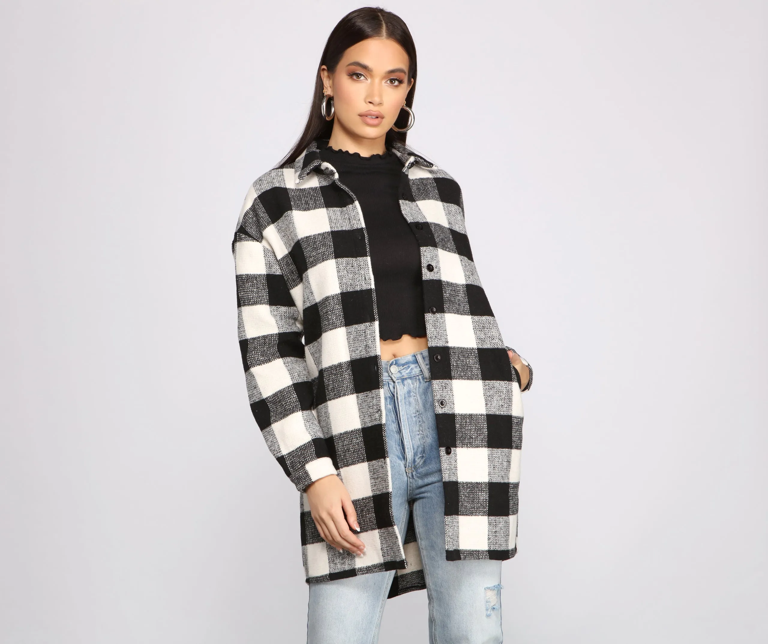 Bet On It Oversized Plaid Shacket