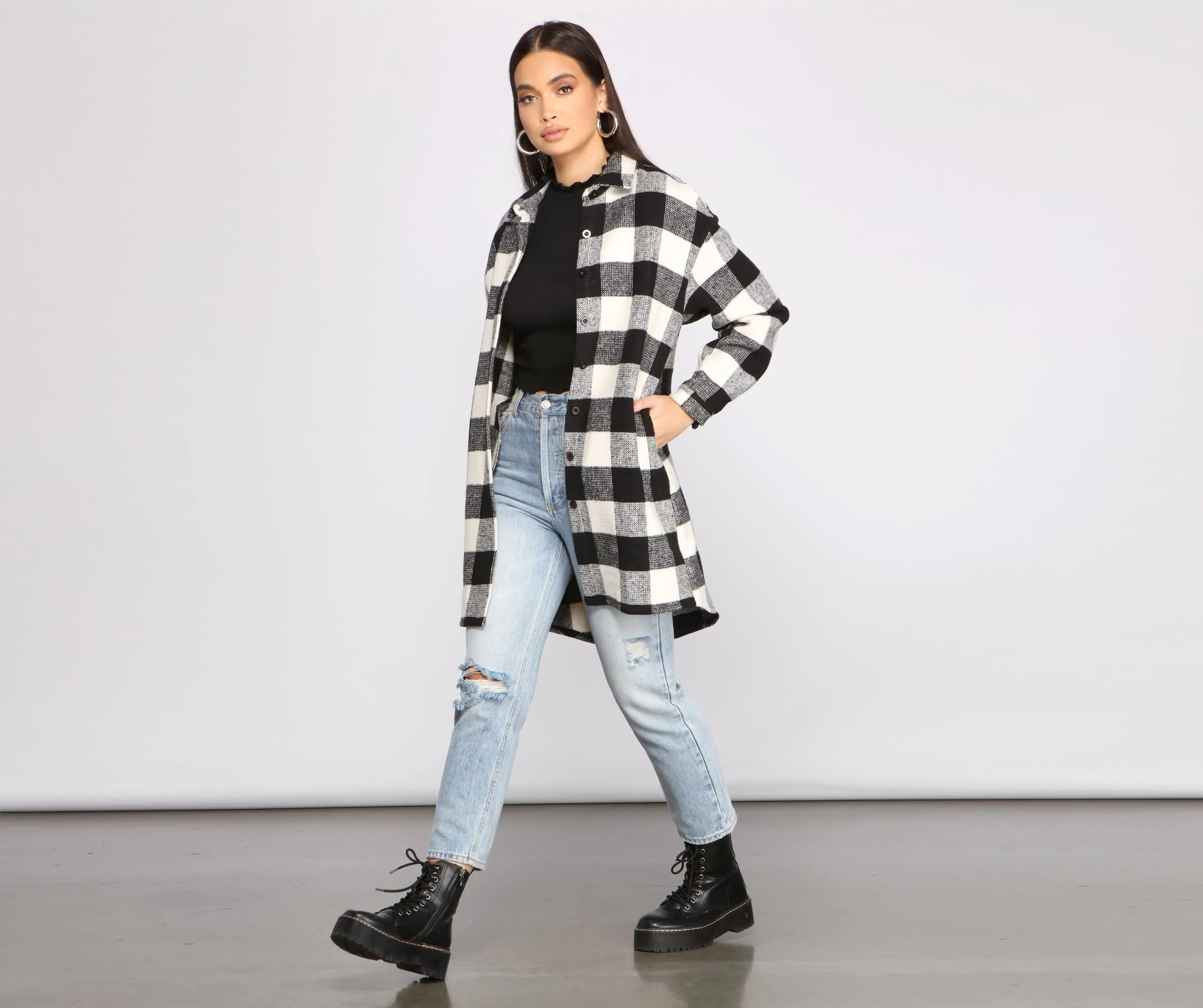 Bet On It Oversized Plaid Shacket