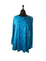 Bill Helin Hummingbird All Over Print Ladies Tunic - Turquoise