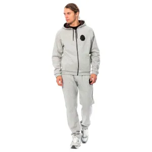 Billionaire Italian Couture Elegant Gray Hooded Cotton Sweatsuit