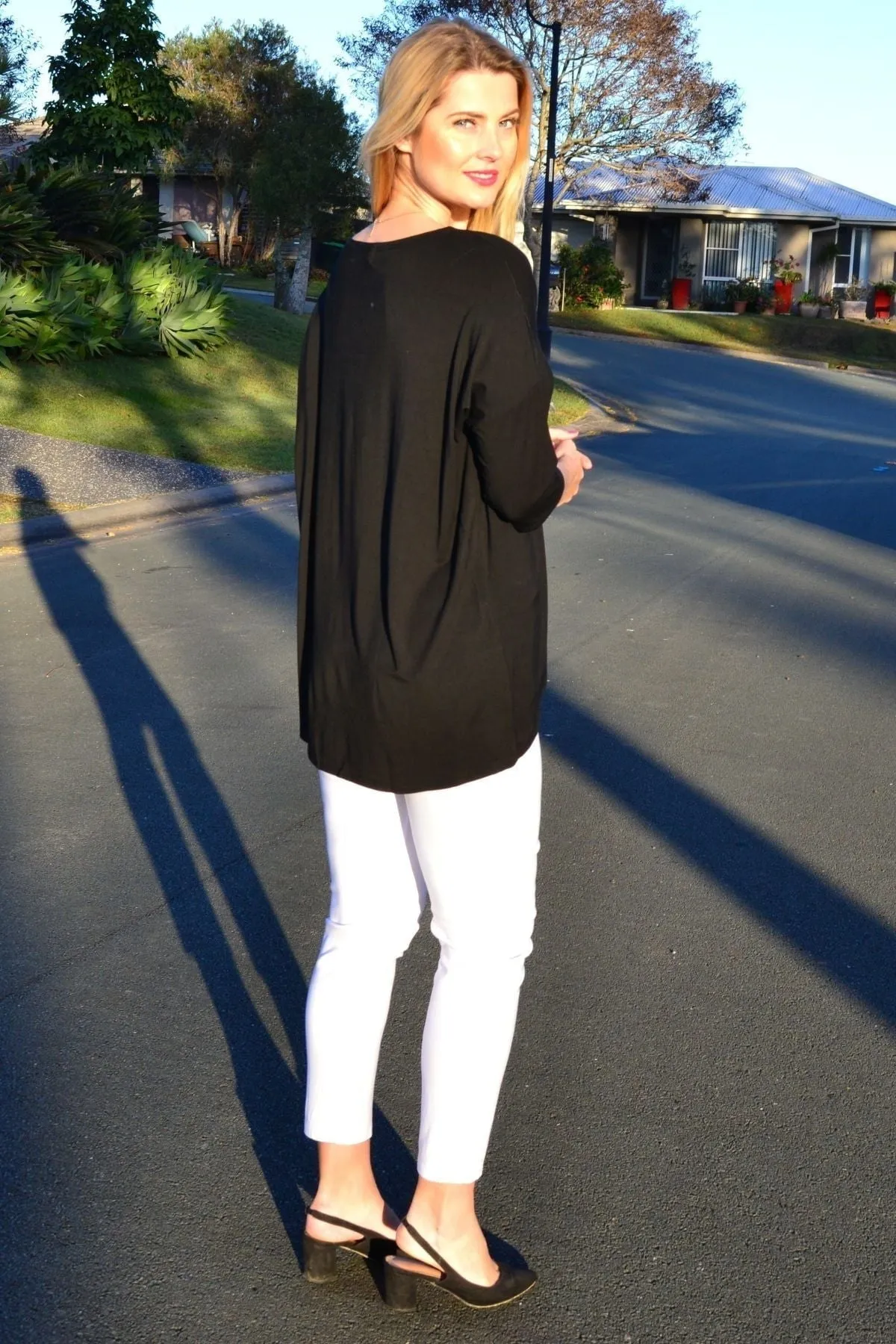 Black Bamboo Tunic Top