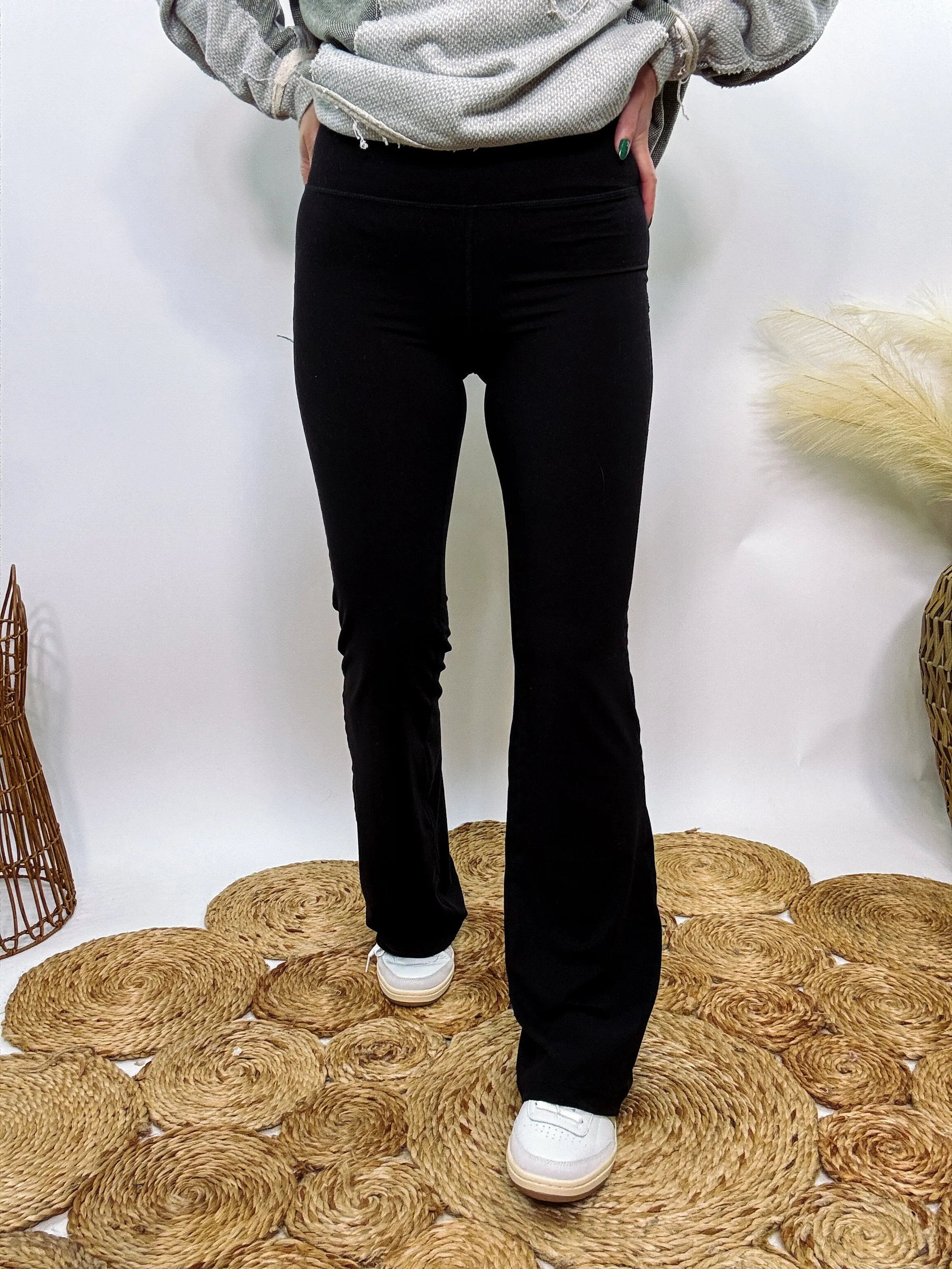 Black Buttery Soft Flared Yoga Pant Leggings