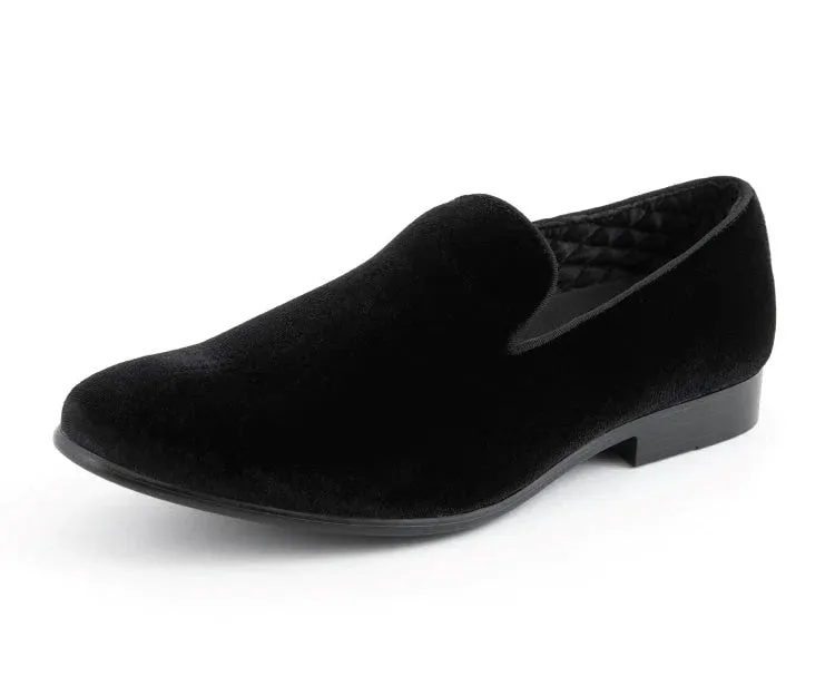 Black Suede Smoking Slipper Shoes