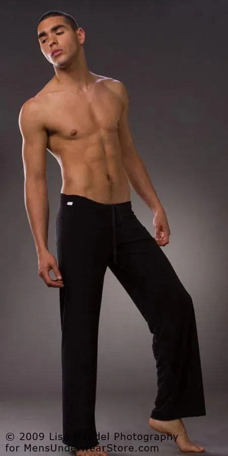 Black/Gray/Black/White Men Sexy Silky Lounge Loose-fitting Baggy Sporting Yoga Pants Pyjama Men Pajamas Sleepwear Trousers