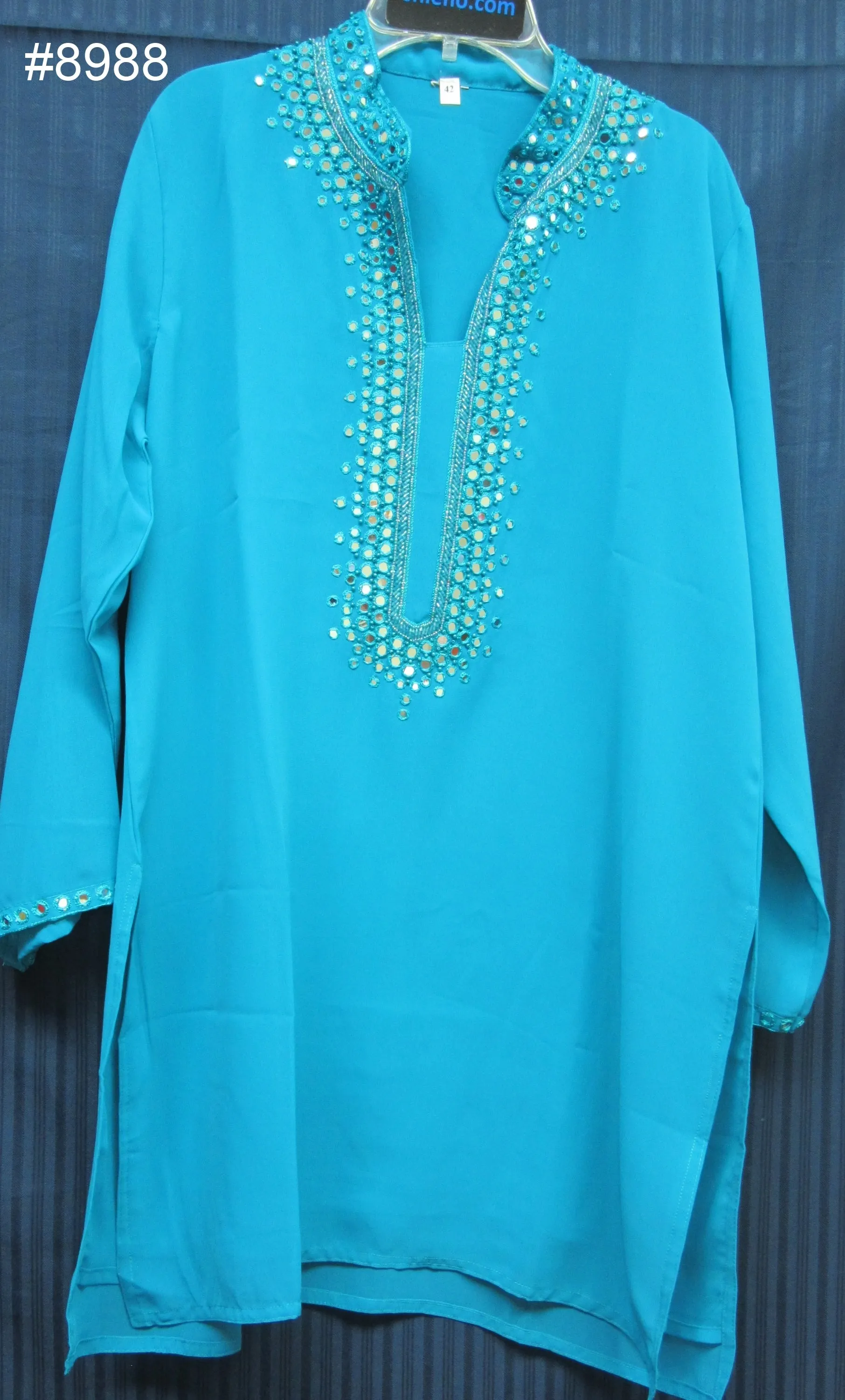 Blouse 8998 Solid Color Georgette Gold Detail Cocktail Wear Large Size Kurti