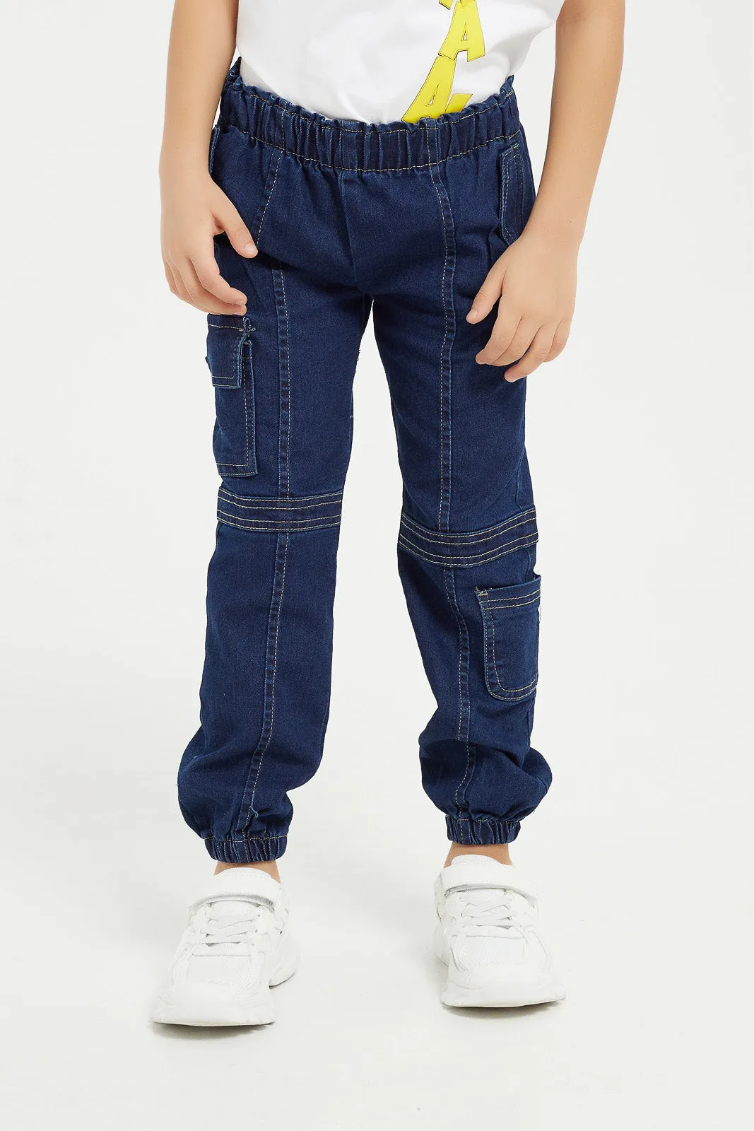 Boys Navy Cargo Jogger