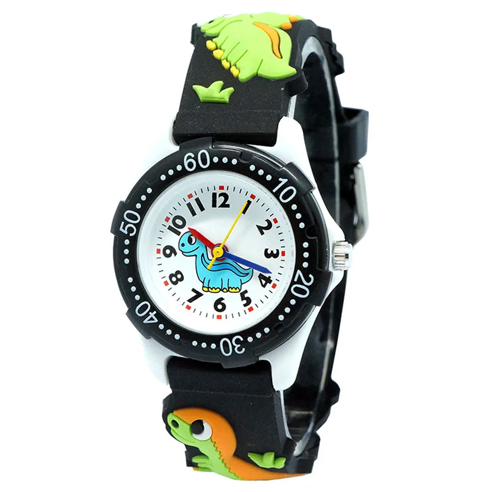 Brand  High Quality Cute Dinosaur Cartoon children watch girls Rubber kids watches boys Silicone Quartz WristWatch