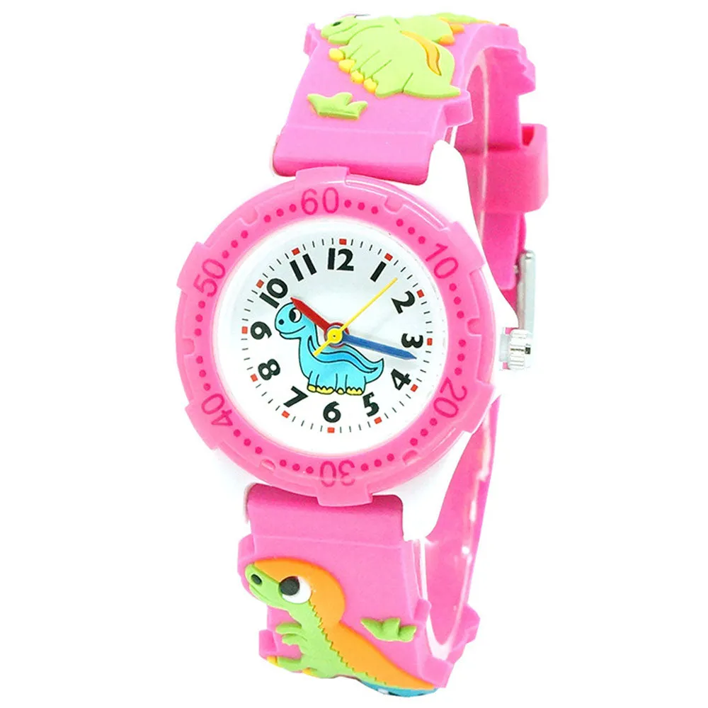 Brand  High Quality Cute Dinosaur Cartoon children watch girls Rubber kids watches boys Silicone Quartz WristWatch