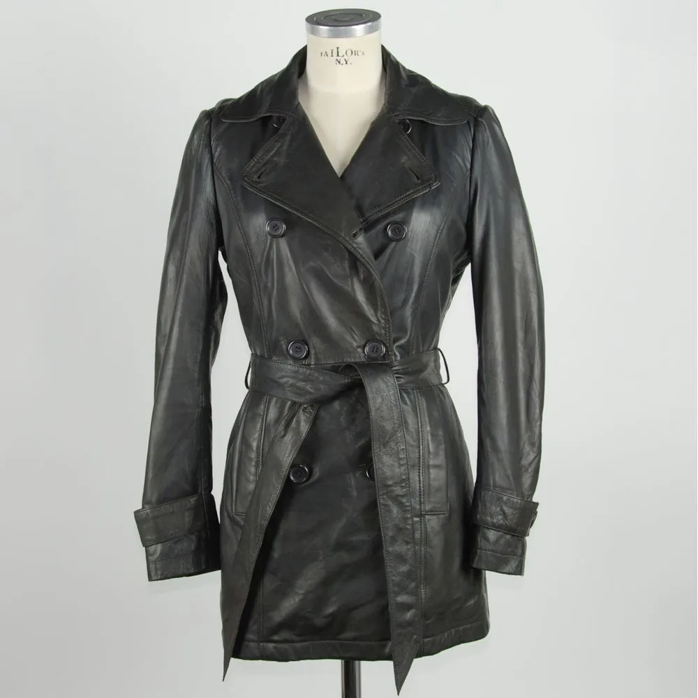 Brown Leather Women's Coat