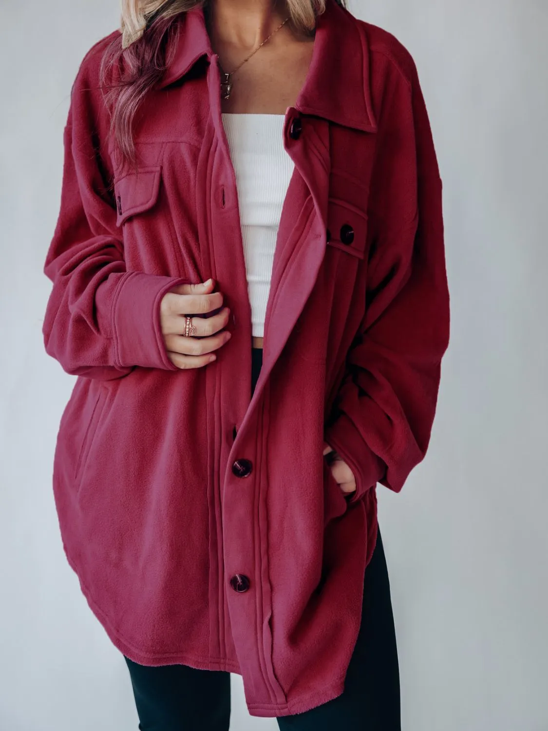 Button Up Long Sleeve Jacket - 9 Colors