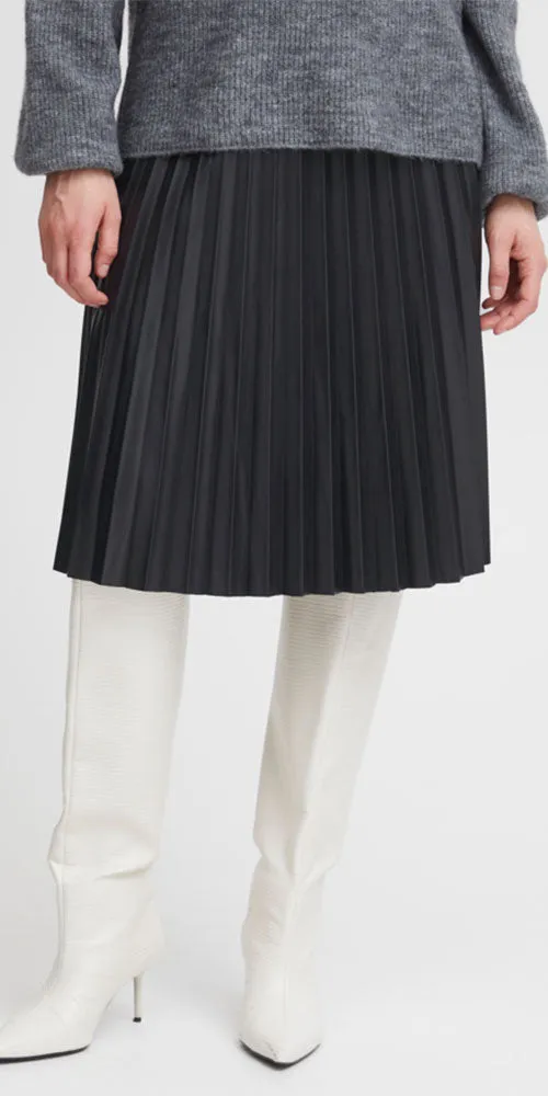 B.Young Pleated Pleather Skirt