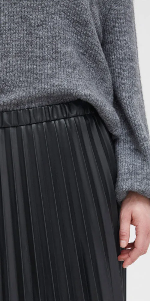 B.Young Pleated Pleather Skirt