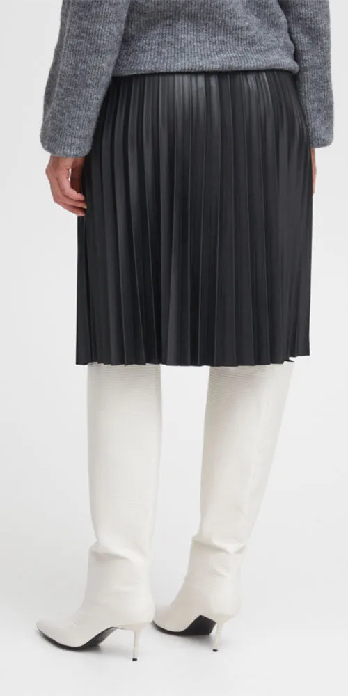 B.Young Pleated Pleather Skirt