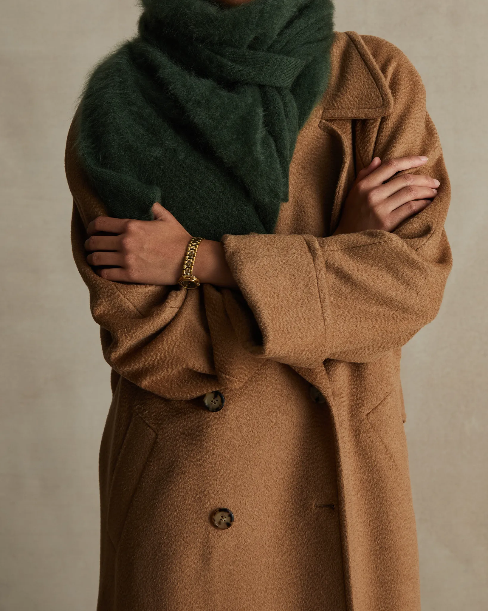 Camel Hair Double Breasted Raglan Overcoat