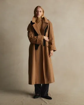 Camel Hair Double Breasted Raglan Overcoat