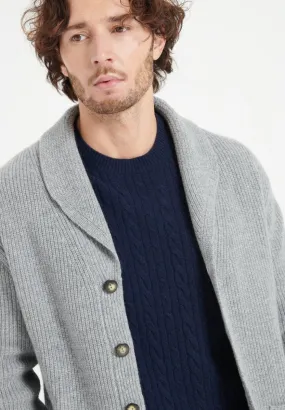 Cardigan cachemire 4 fils gris clair homme - ZACH 4