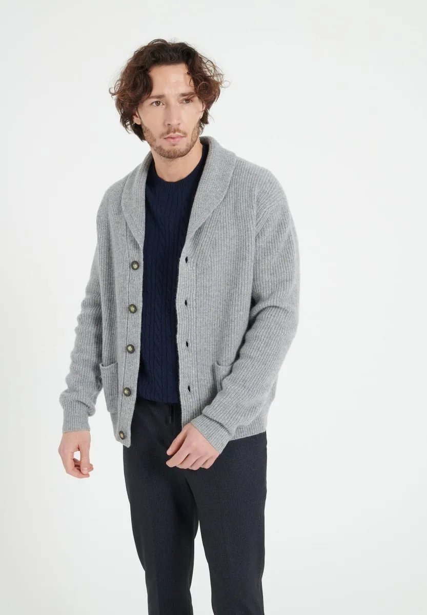 Cardigan cachemire 4 fils gris clair homme - ZACH 4