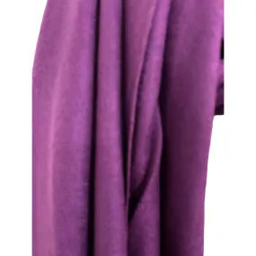 Cashmere Cotton Blend Scarf With Fringe - Eggplant