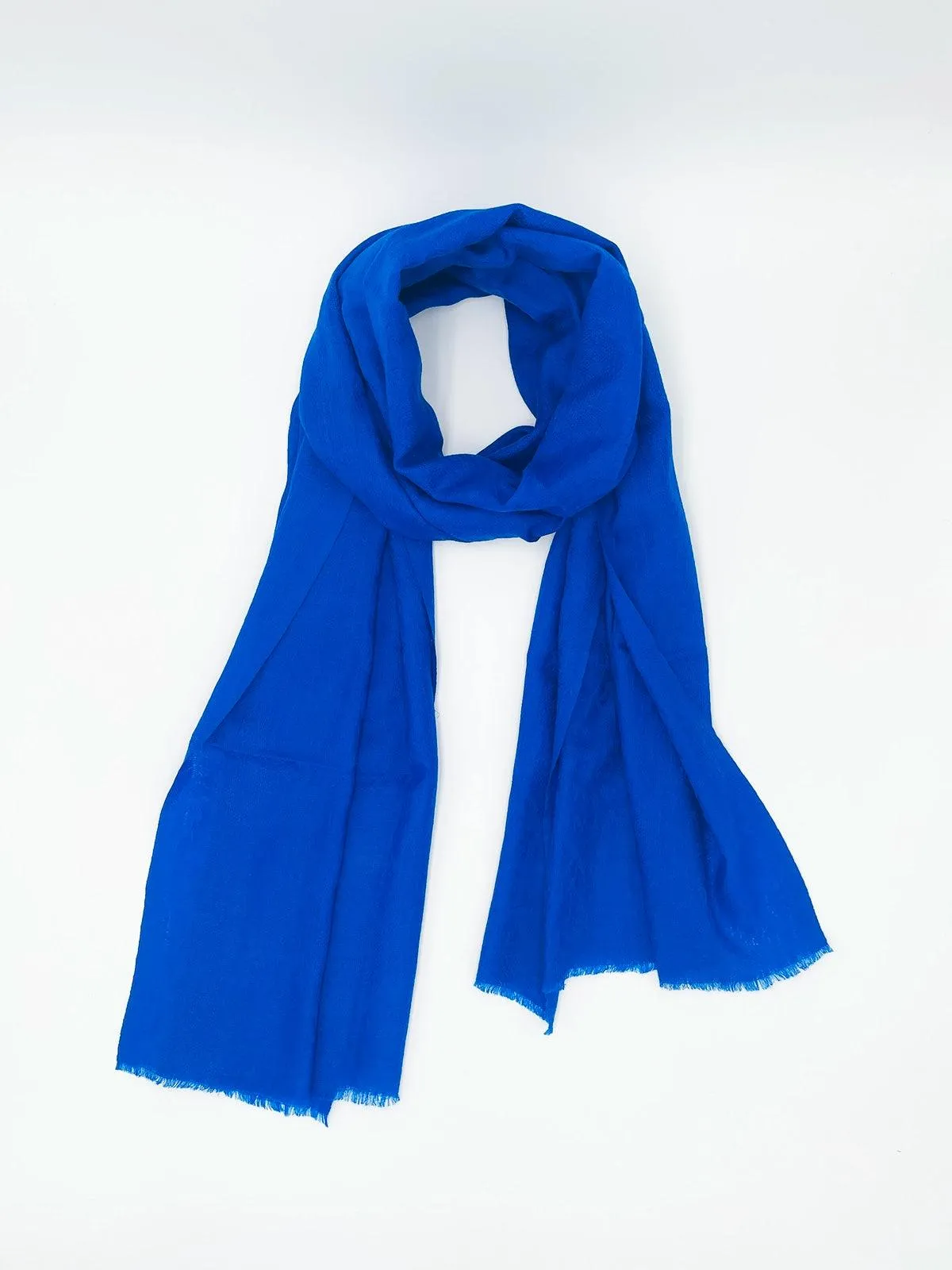 Cashmere Scarf - ROYAL BLUE SELF DESIGN