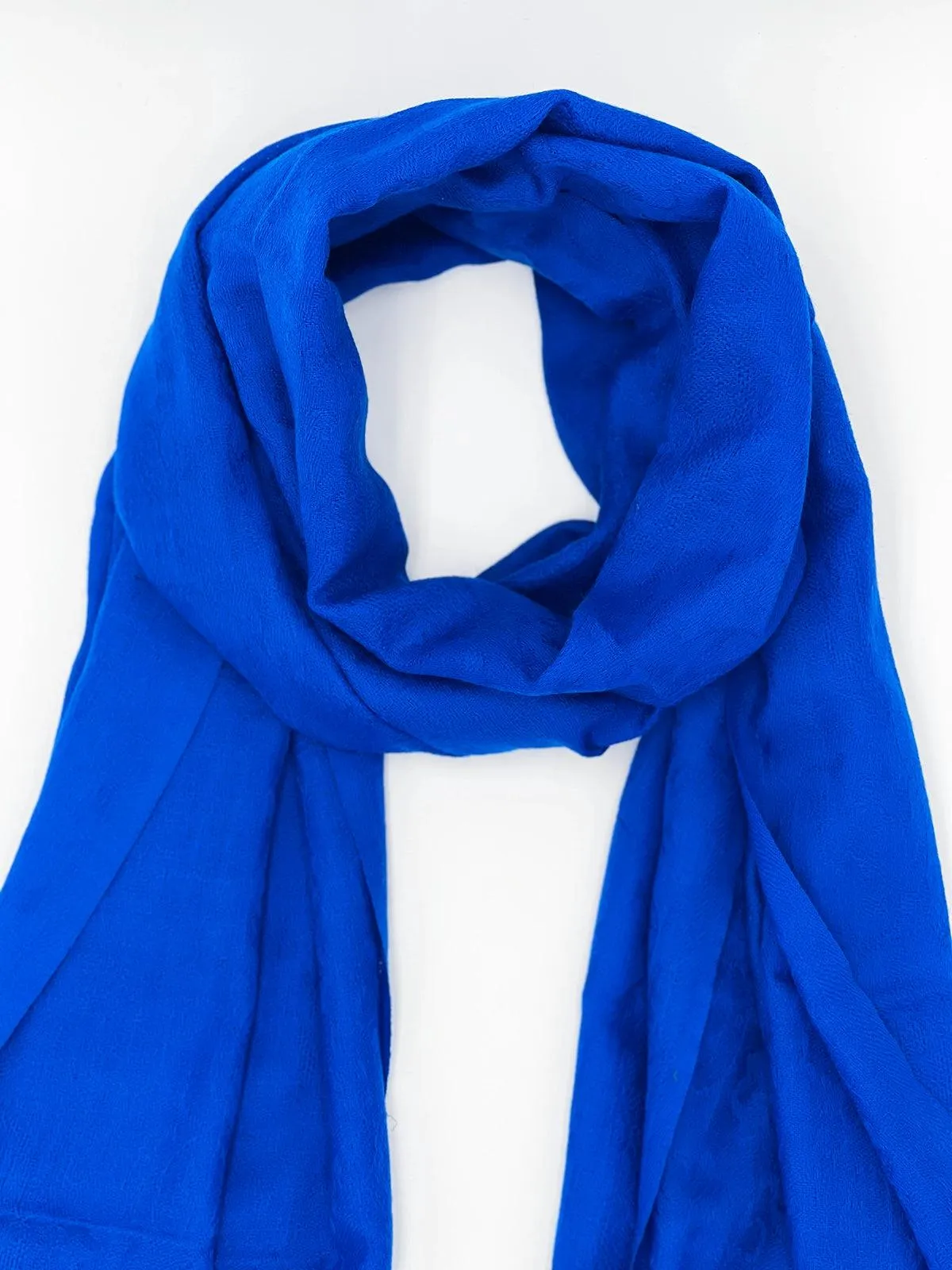 Cashmere Scarf - ROYAL BLUE SELF DESIGN