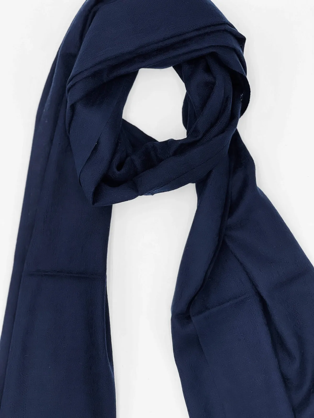 Cashmere Scarf - Self Design NAVY