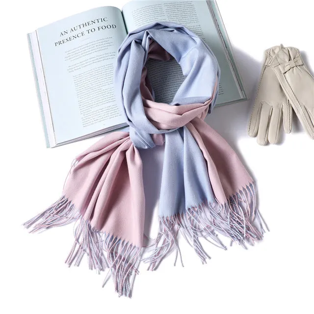 Cashmere Scarf Solid Colored Tassel Bandana Shawl #1793