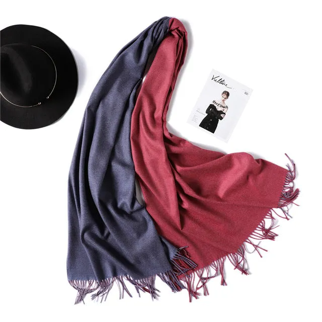 Cashmere Scarf Solid Colored Tassel Bandana Shawl #1793