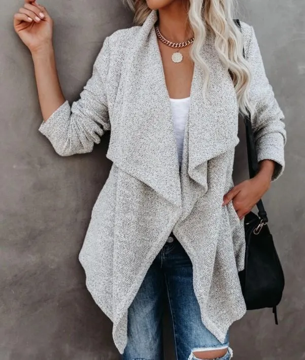 Casual Pocket Midi Length Fall Overcoat