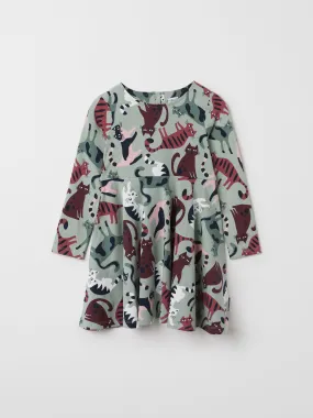 Cat Print Kids Dress