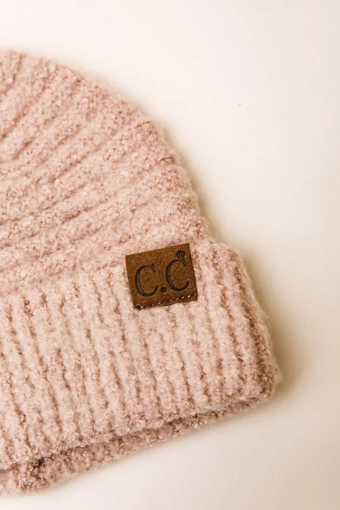 C.C. Ribbed Beanie in Pink