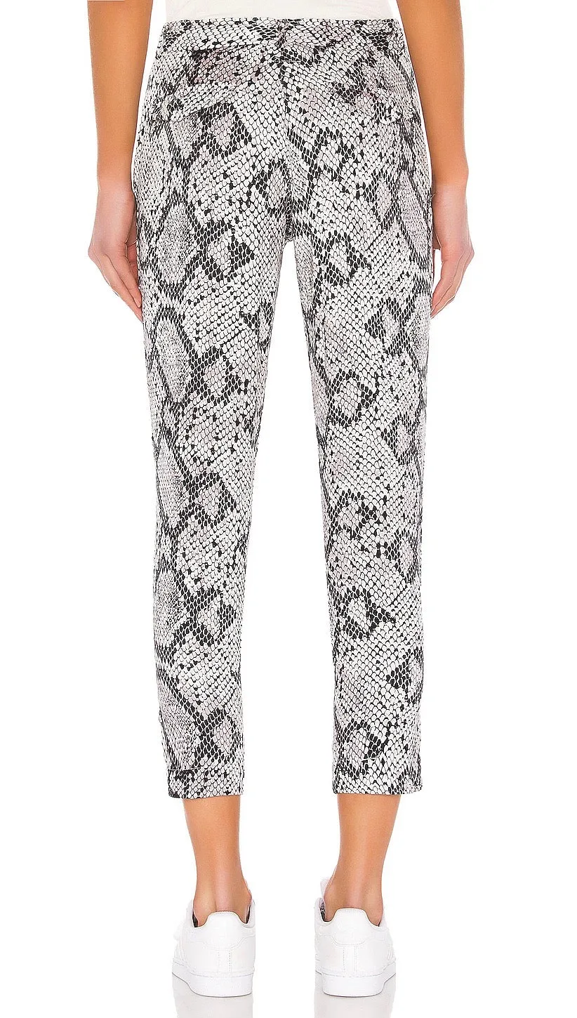 Chaser Snake Print Cropped Drawstring Side Slit Panel Pant