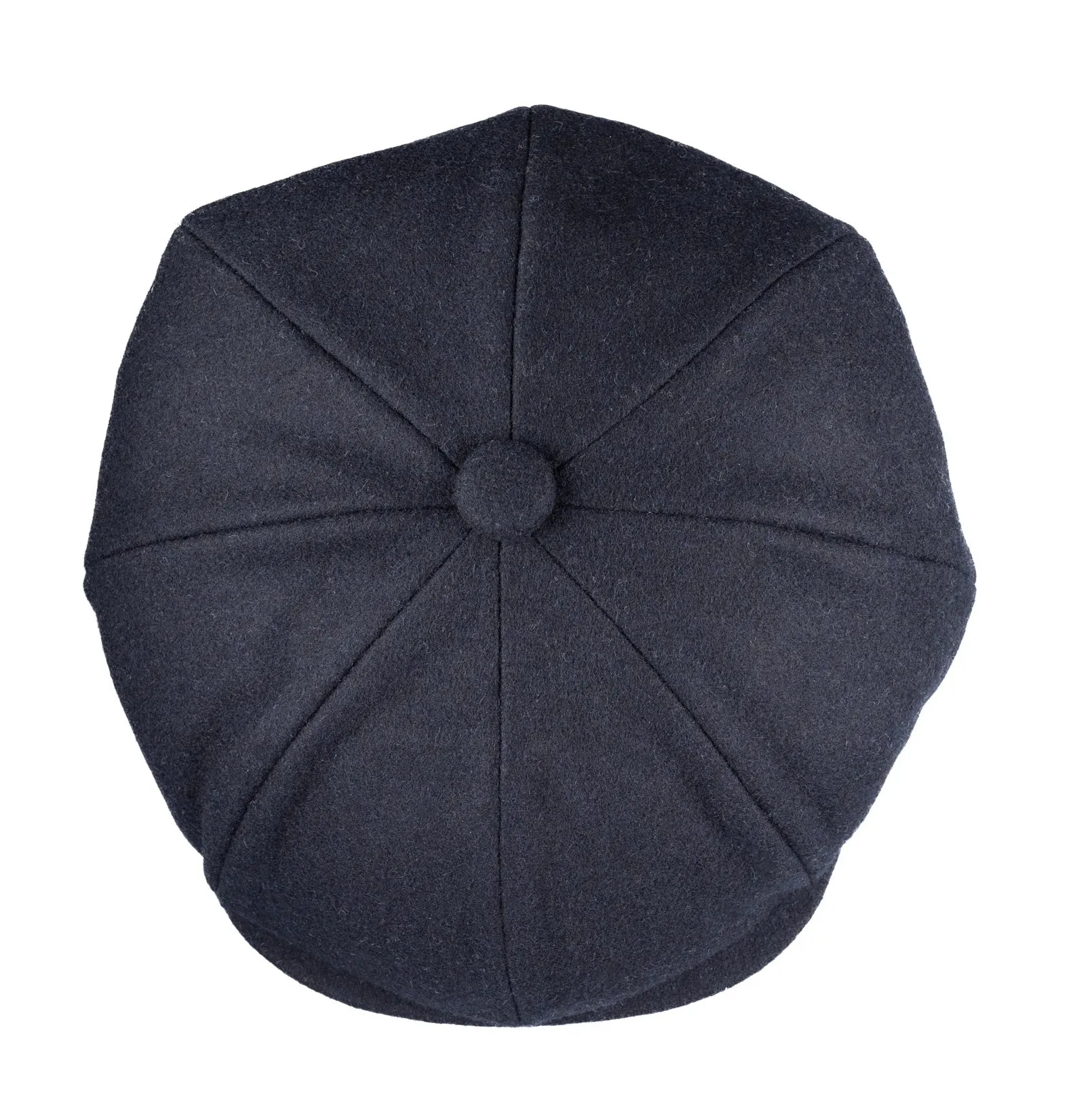 CHRISTYS' 8 Piece Baker Boy Melton Wool Flat Cap - Navy