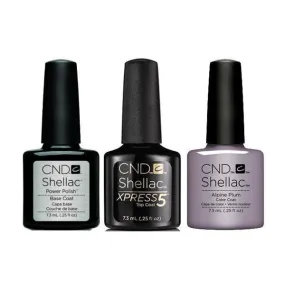 CND - Shellac Xpress5 Combo - Base, Top & Alpine Plum (0.25 oz)