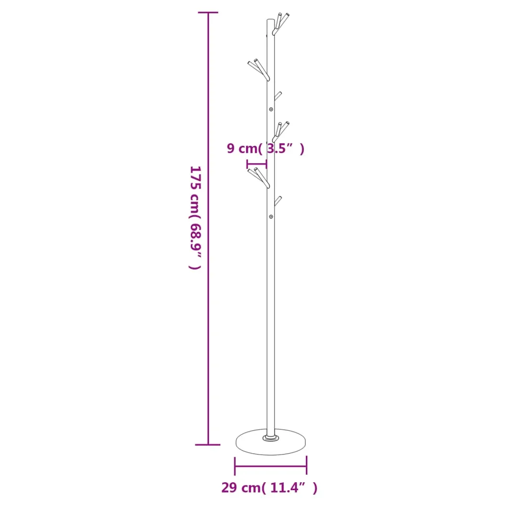 Coat Stand White 175 cm Powder-coated Iron