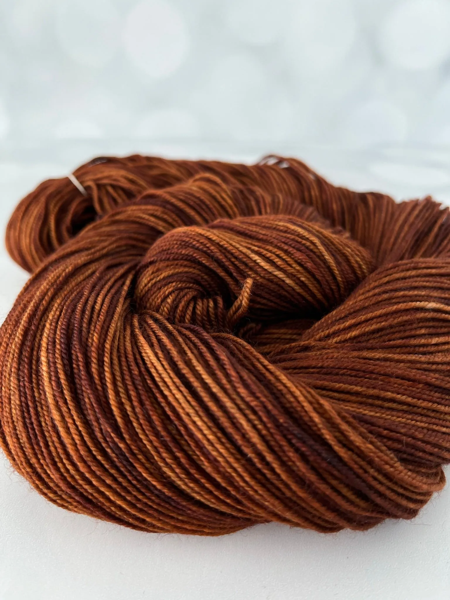 Copper Cove, Treasured Yak Toes Sock Yarn, orange yarn